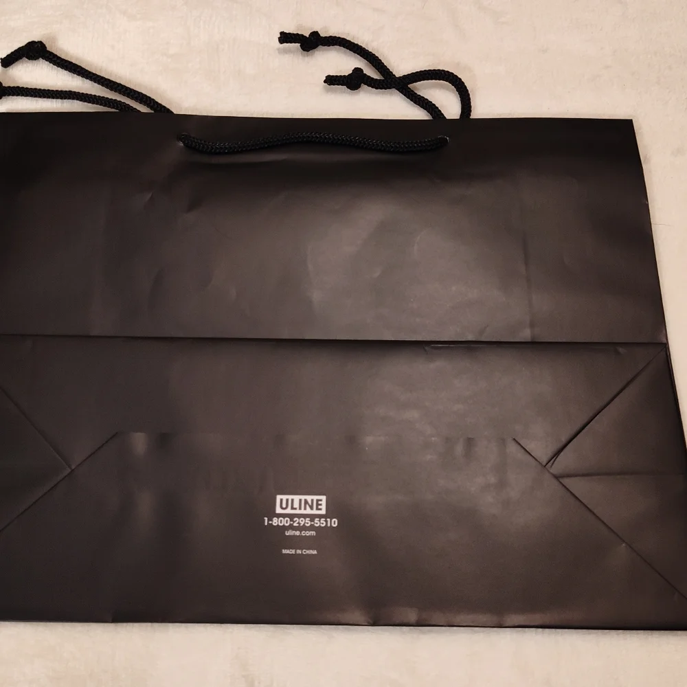 NWT! ULINE Black Matte Gift Bag Set (19ct)